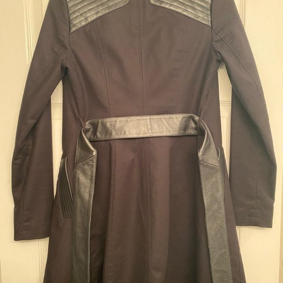 SOLD Mackage Trench Coat with Leather Trim - Picture 2 of 16
